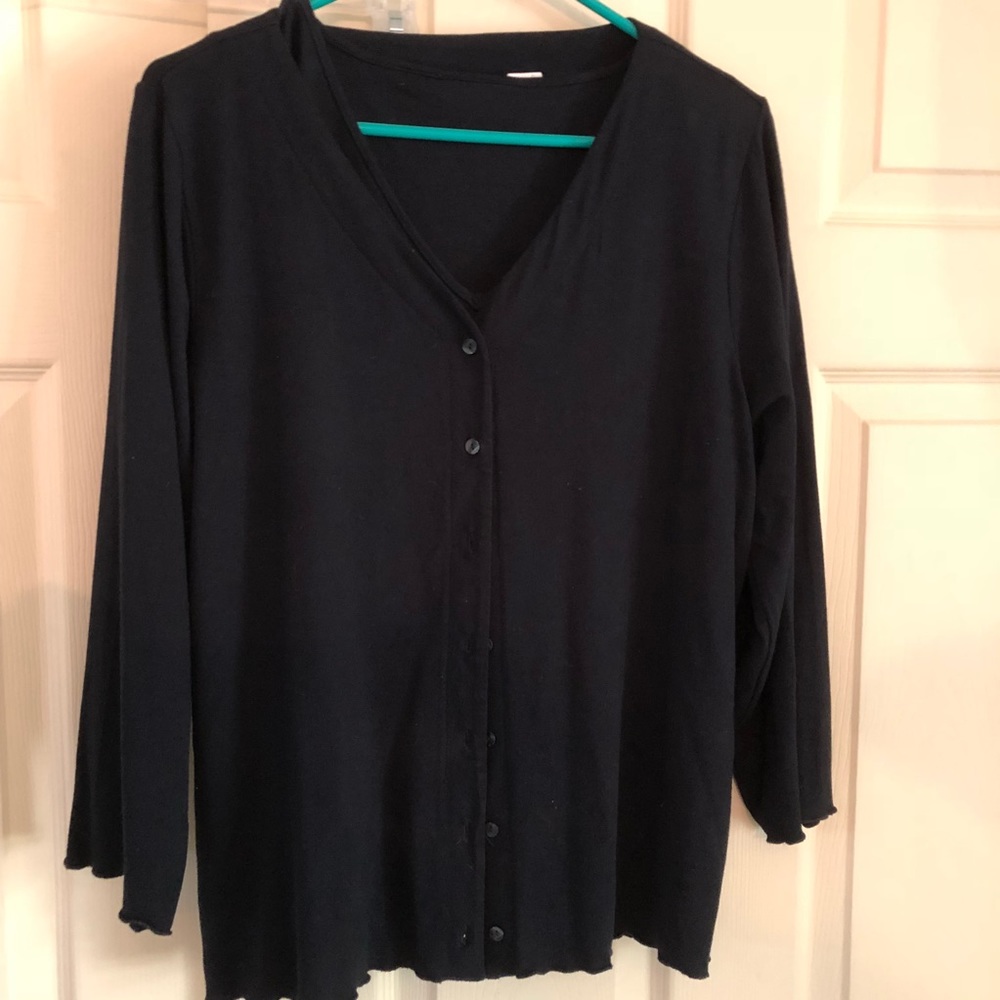Liz Claiborne 2 piece cardigan and shell, black